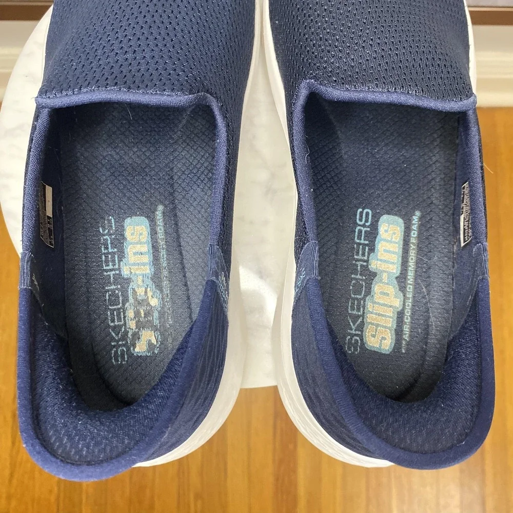 Skechers Slip-ins Shoes Womens Size 10 Blue Mesh Walking Sneakers SN 124098
